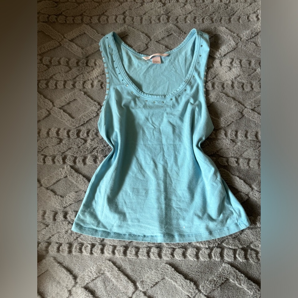🌟 Victoria secret blue rhinestone y2k tank top
